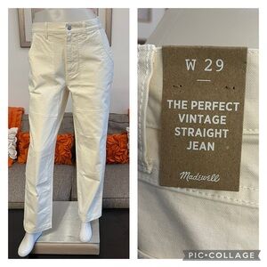 ❣️🆕Madewell The Perfect Vintage Straight Leg Cream Jeans❣️